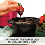 Hamilton Beach 7 Quart Stay or Go Programmable Slow Cooker with Party Dipper, Red, 33478